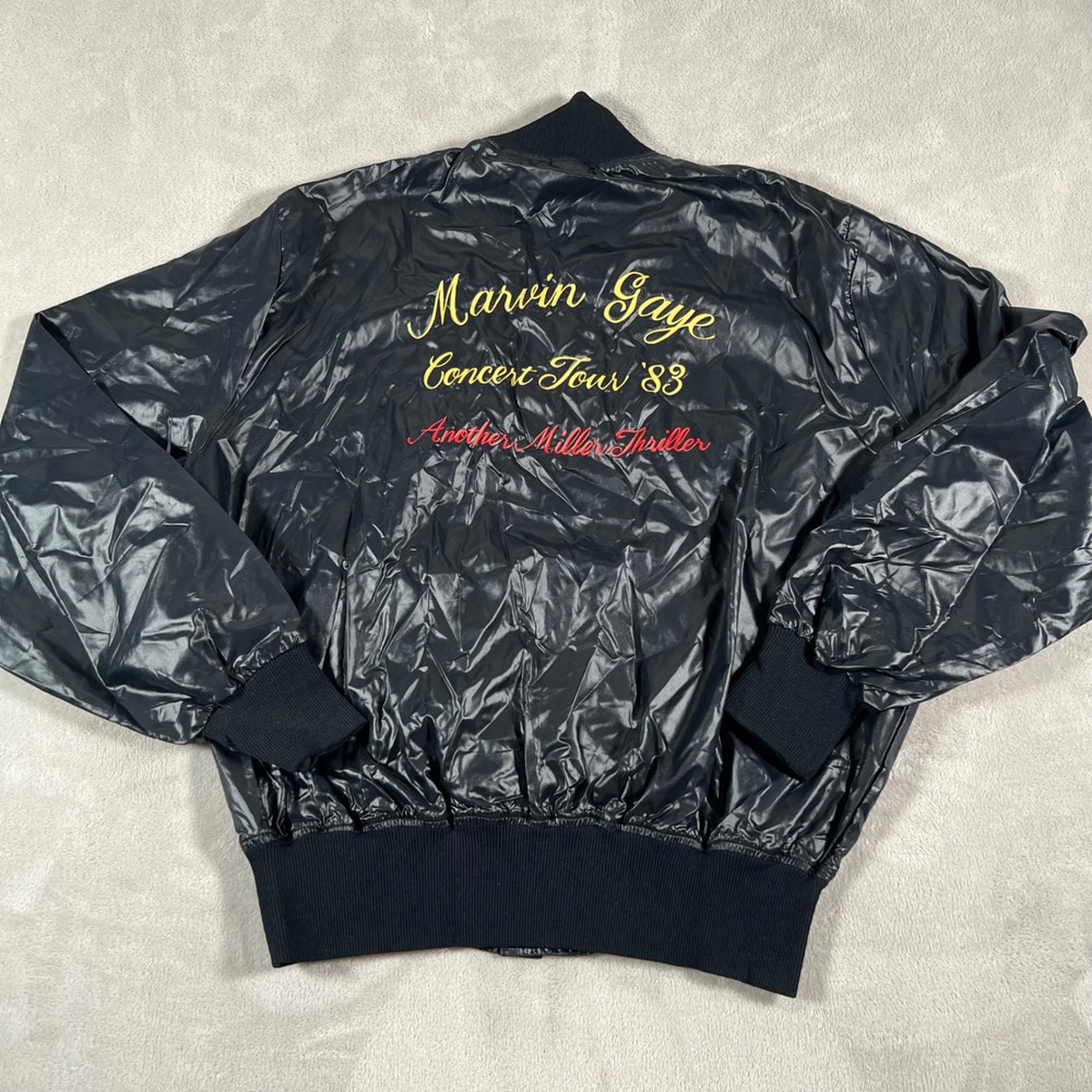 Vintage 1983 Marvin Gaye Concert Tour Jacket Miller High Life Holloway Men Large